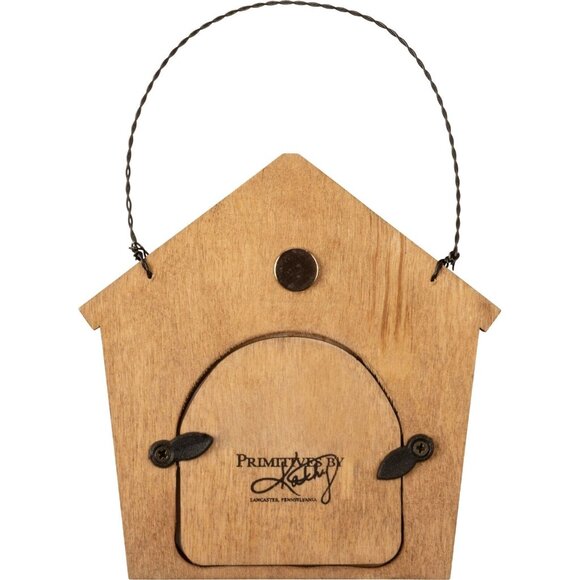 Dog Photo Frame House-Shaped Our Wigglebutt 4.5x4.5 in Rustic Wood Gift Magnet - Picture 3 of 3